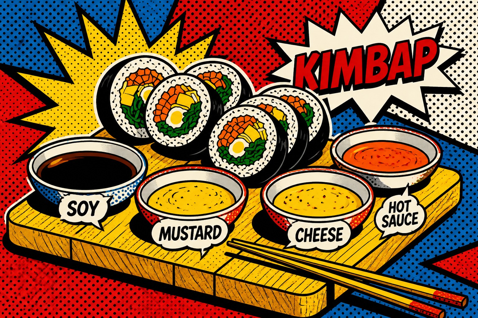 Kimbap Sauce Lab: Beyond Soy — Mustard, Cheese, and Hot