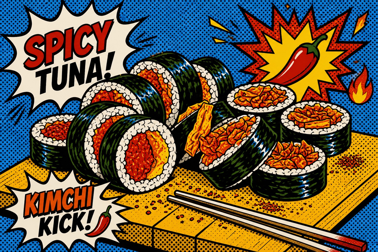Spicy Tuna and Kimchi Kimbap: Heat Inside the Roll