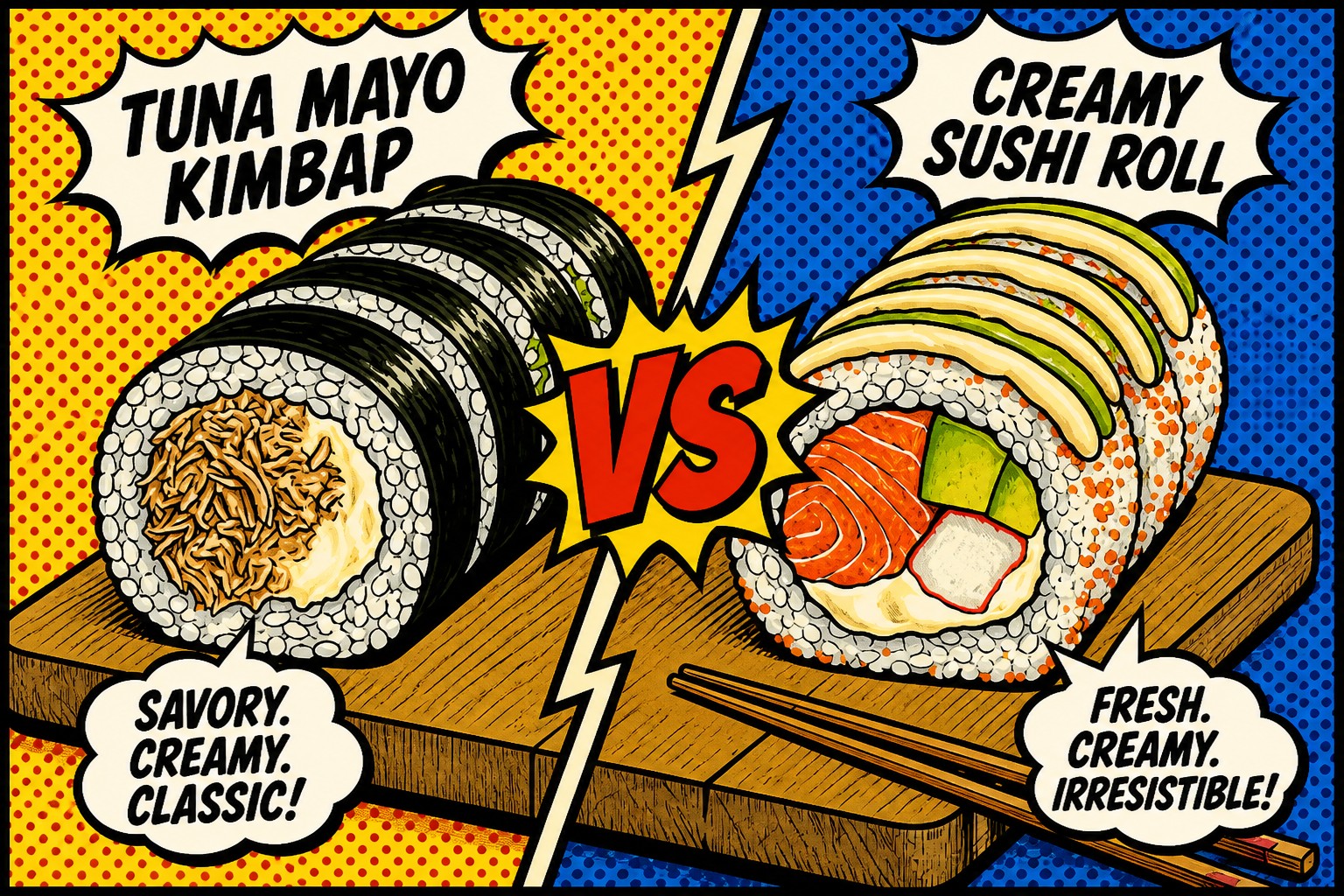Tuna Mayo Kimbap vs. Creamy Sushi Roll: Same Tuna, Different Roll